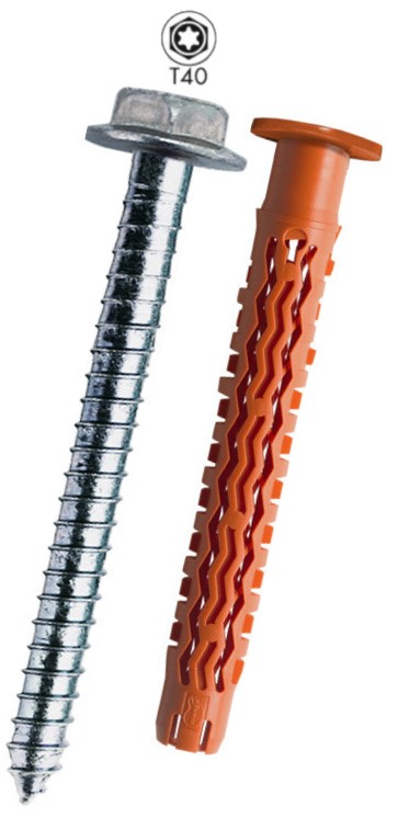 Hmoždinka MQLK-STB konstrukční, límec, 6-ti hran, T40 vrut